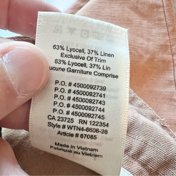 Aritzia Wilfred Cauchy Linen Blend High Rise Belted Cropped Pants Brown Size 4 - Picture 10 of 10